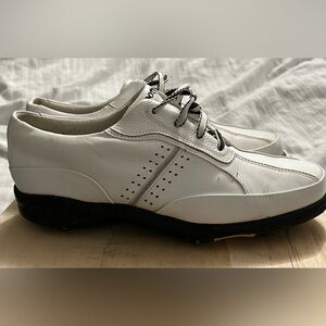 Footjoy eComfort Golf Shoes Womens White Black Softspikes Golfer Active Size 10N